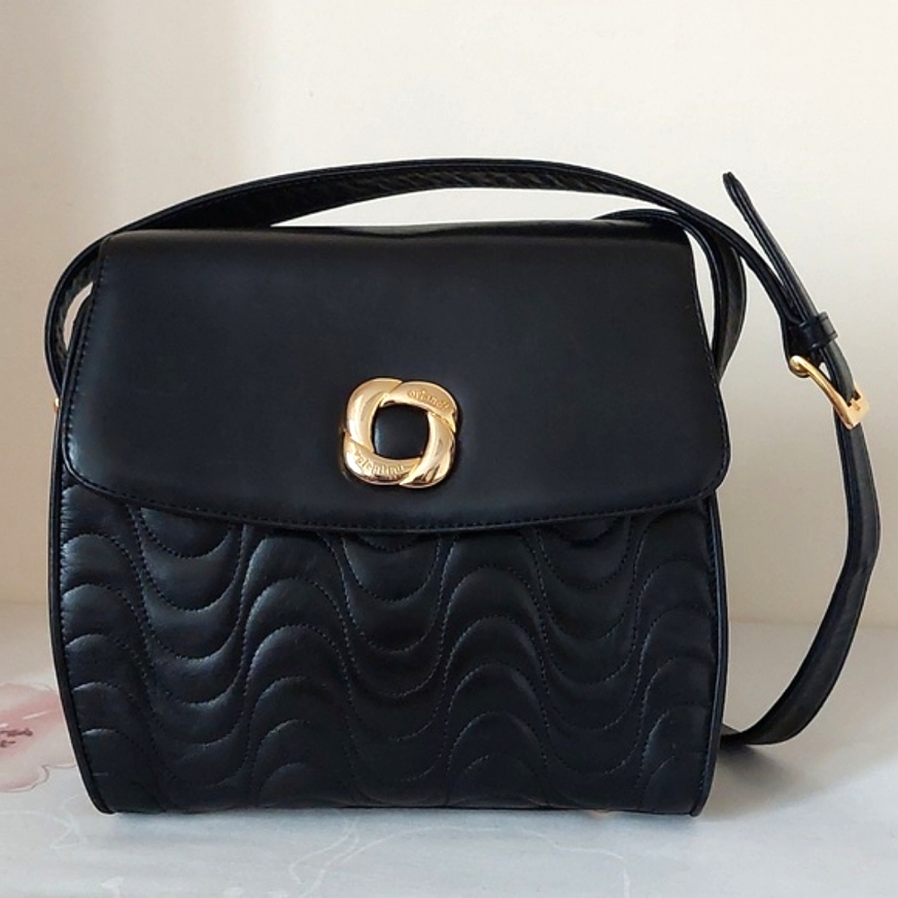 Valentino Orlandi black quilted leather shoulder bag